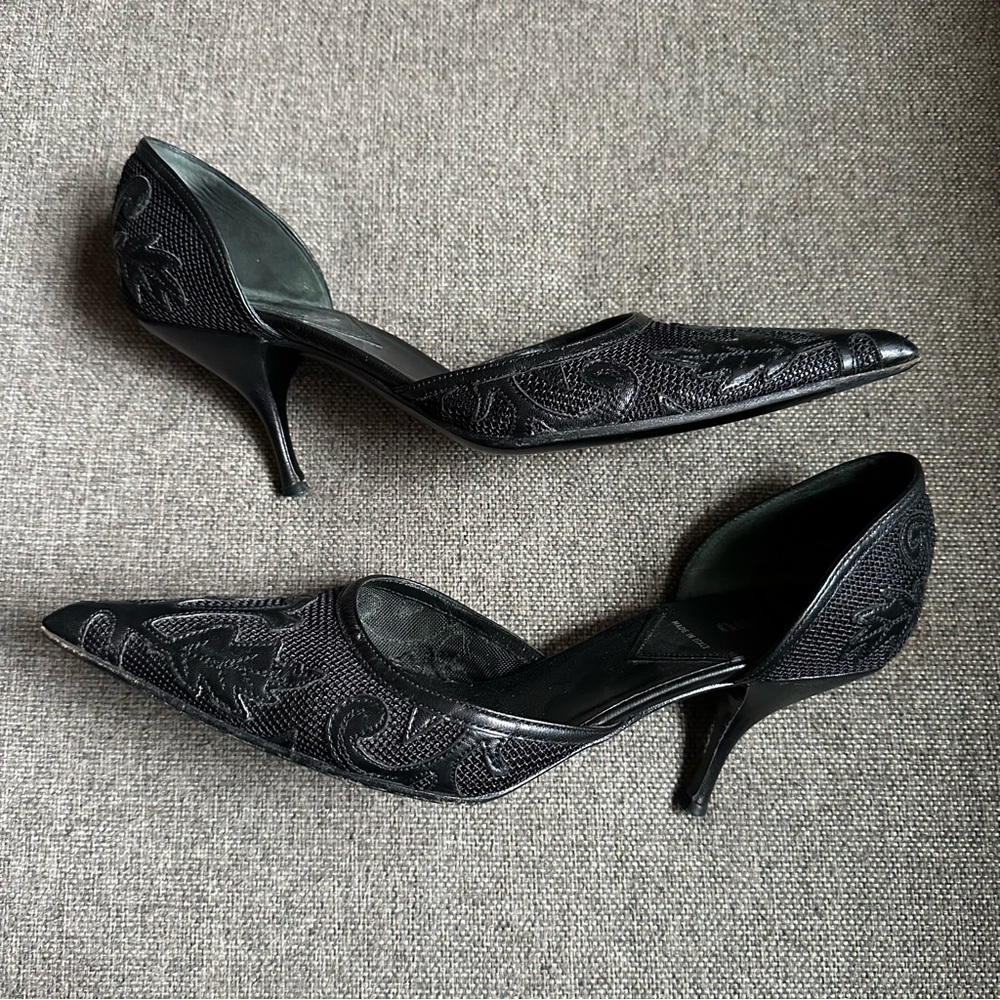Vintage Miu Miu black western style d’orsay heels - Picture 4 of 7